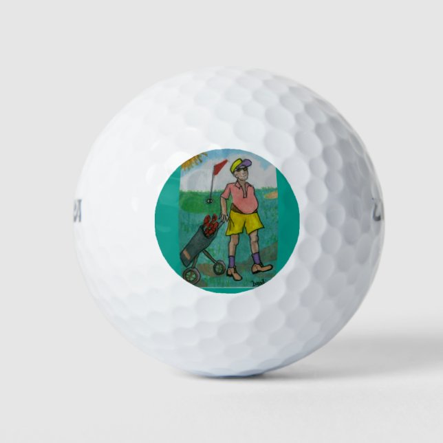 Retired Old Fart out Golfing - Golfball Golf Balls (Front)