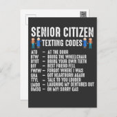 Retired Person Senior Citizen Texting Code Postcard (Front/Back)