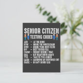 Retired Person Senior Citizen Texting Code Postcard (Standing Front)