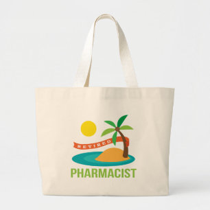 Retired Pharmacist Beach Large Tote Bag
