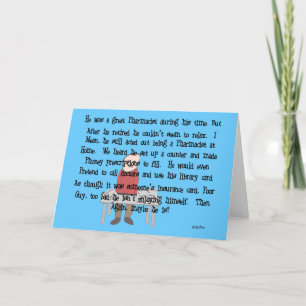Retired Pharmacist "Can't Let Go" Story Art Gifts Card