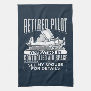 Retired Pilot Operating in Controlled Air Space Tea Towel