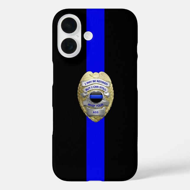 Retired Police Badge Thin Blue Line Case-Mate iPho Case-Mate iPhone Case (Back)