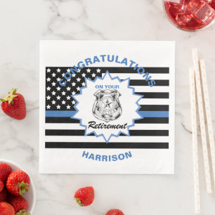 Retired Police Congratulations Retirement Napkin