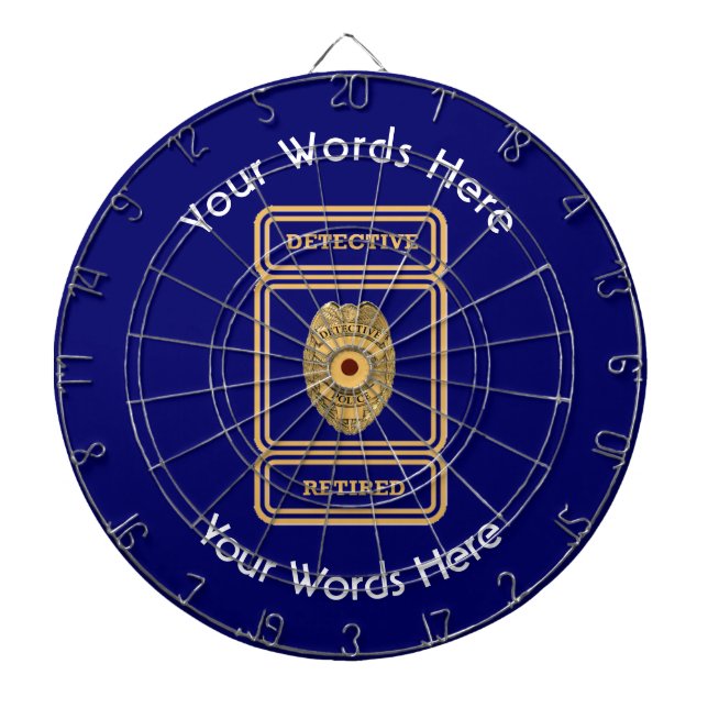 Retired Police Detective Custom Shield Dartboard (Front)
