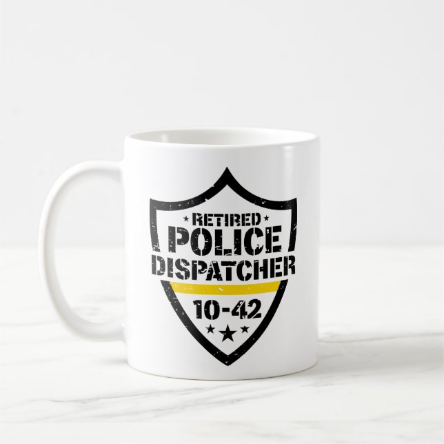 Retired Police Emergency Dispatcher 10-42 Coffee Mug (Left)