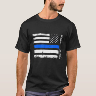 Retired Police Officer American Fourth Of July USA T-Shirt