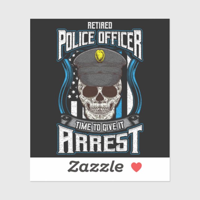 Retired Police Officer Blue Line Retirement Cop (Sheet)
