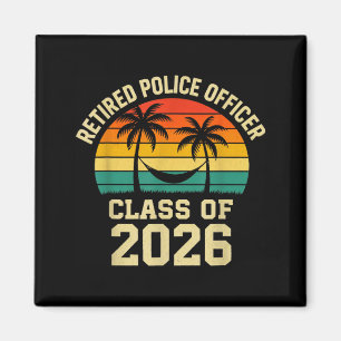 Retired Police Officer Class of 2026 Vintage Magnet