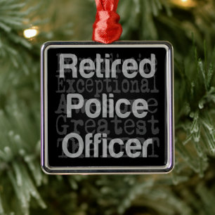 Retired Police Officer Extraordinaire Metal Tree Decoration
