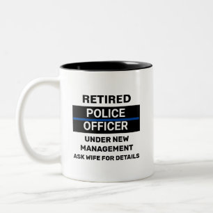 Retired Police Officer Funny Retirement Two-Tone Coffee Mug