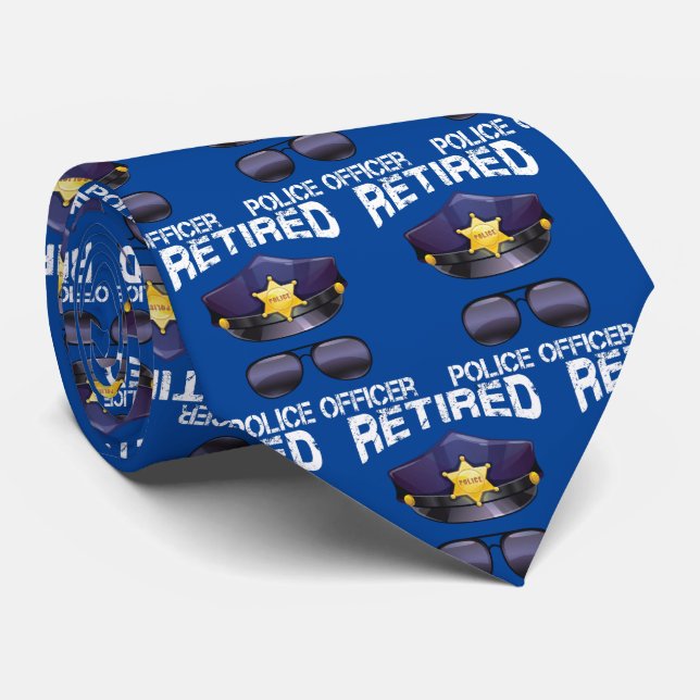 Retired Police Officer -Hat and Sunshades Tie (Rolled)