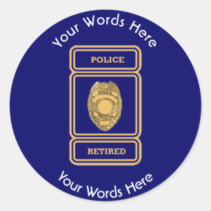 Retired Police Officer Shield Classic Round Sticker