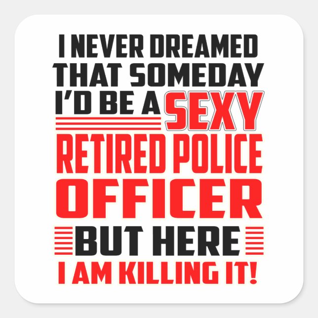 Retired Police Officer Sticker Funny Gifts for Men (Front)