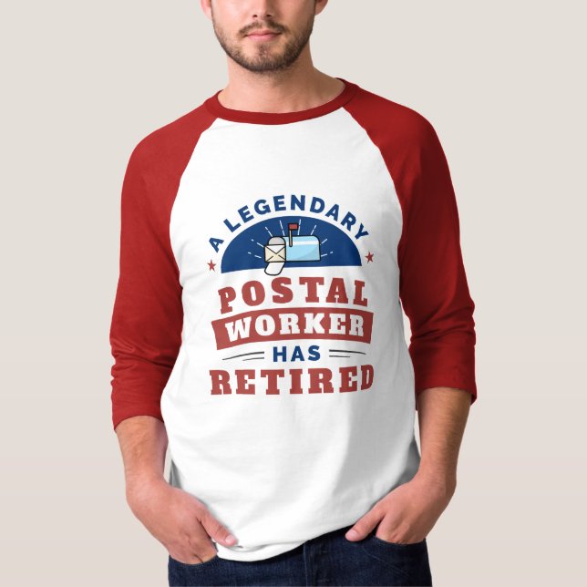 Retired Post Office Worker Modern Typography T-Shirt (Front)