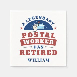 Retired Post Office Worker Personalised Paper Napkin