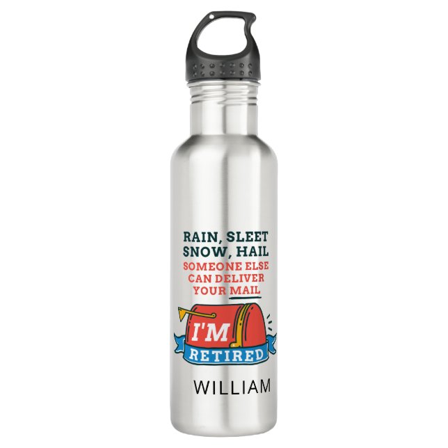 Retired Postal Worker Custom Mailman Retirement 710 Ml Water Bottle (Front)