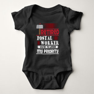 Retired Postal Worker Funny Deliverer Retirement Baby Bodysuit