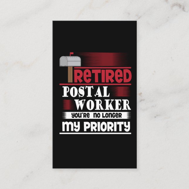 Retired Postal Worker Funny Deliverer Retirement Business Card (Front)
