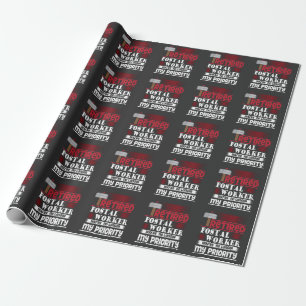 Retired Postal Worker Funny Deliverer Retirement Wrapping Paper