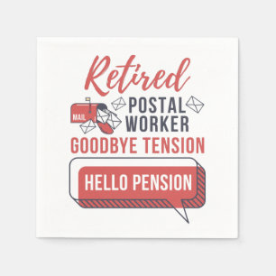 Retired Postal Worker Funny Mailman Retirement Napkin