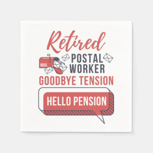 Retired Postal Worker Funny Mailman Retirement Napkin