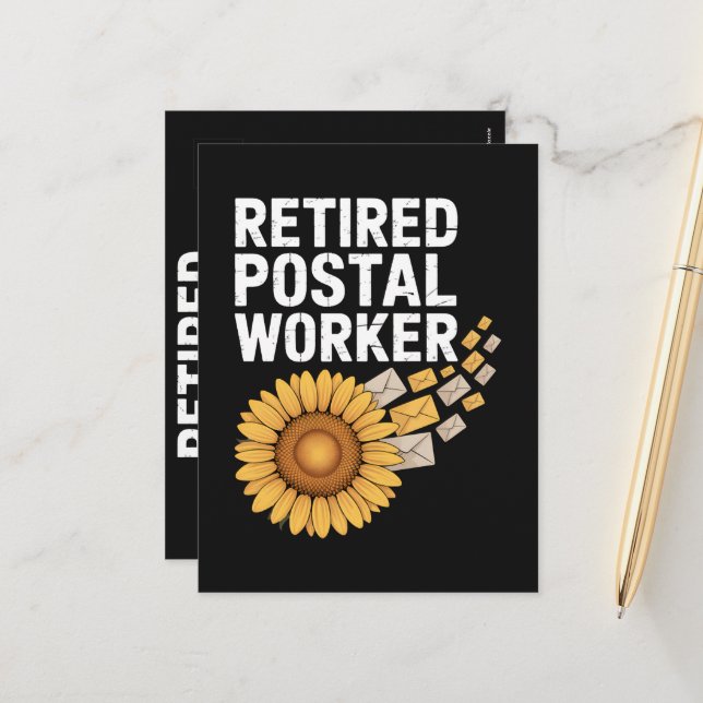 Retired Postal Worker Holiday Postcard (Front/Back In Situ)