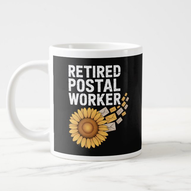 Retired Postal Worker Large Coffee Mug (Left)