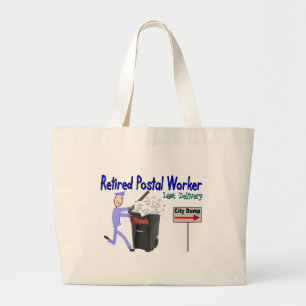 Retired Postal Worker Last Delivery Large Tote Bag