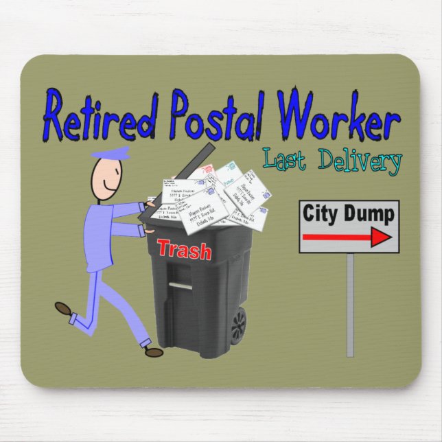 Retired Postal Worker Last Delivery Mouse Mat (Front)