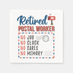 Retired Postal Worker Letter Carrier Retirement Napkin
