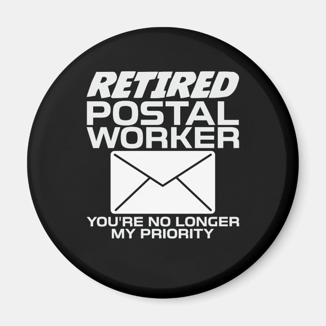 Retired Postal Worker Mail Carrier Retirement Magnet (Front)