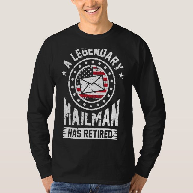 Retired Postal Worker Mailman Postman Post Office T-Shirt (Front)
