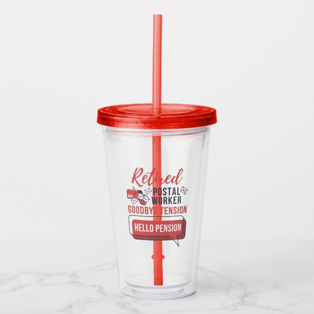 Retired Postal Worker Mailman Retirement Acrylic Tumbler (Front)