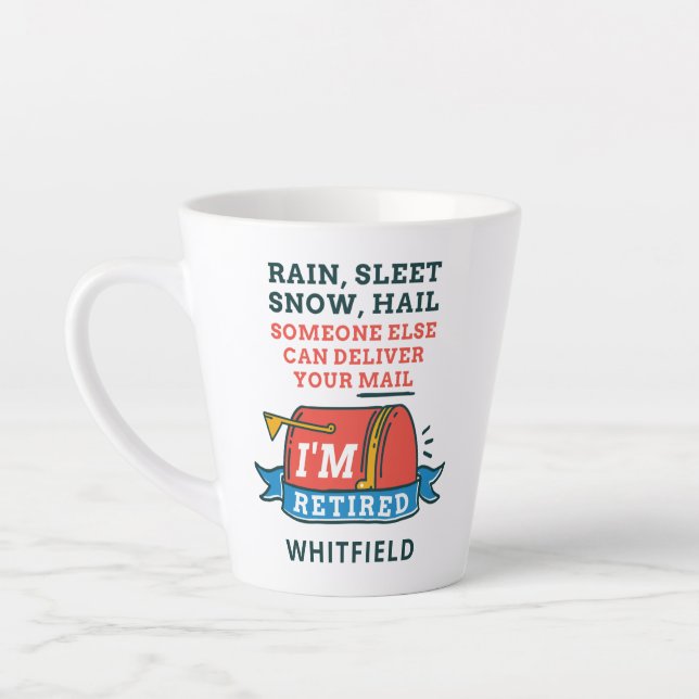 Retired Postal Worker Mailman Retirement Custom Latte Mug (Left)
