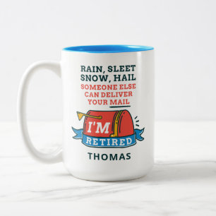 Retired Postal Worker Mailman Retirement Custom Two-Tone Coffee Mug
