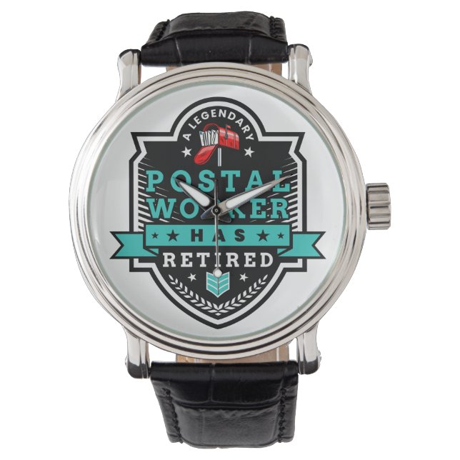 Retired Postal Worker Mailman Retirement Cute  Watch (Front)
