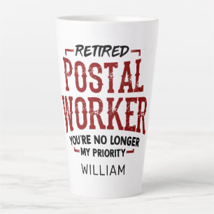 Retired Postal Worker Mailman Retirement Funny Latte Mug