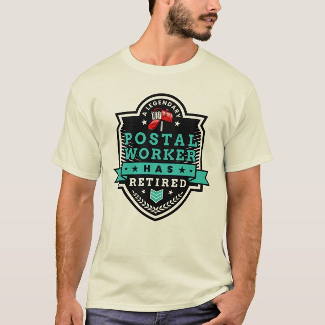 Retired Postal Worker Mailman Retirement Funny  T-Shirt (Front)