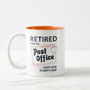 Retired Postal Worker Mailman Retirement Gag Two-Tone Coffee Mug