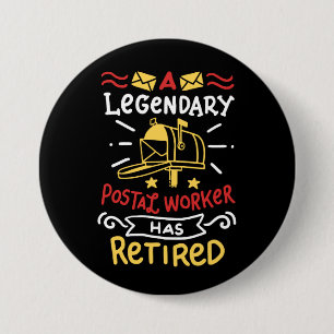Retired Postal Worker Mailman Retirement Gift 7.5 Cm Round Badge