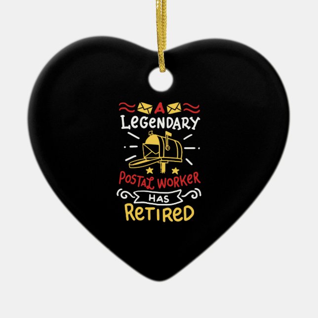 Retired Postal Worker Mailman Retirement Gift Ceramic Tree Decoration (Front)