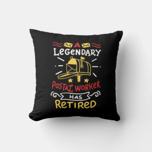 Retired Postal Worker Mailman Retirement Gift Cushion