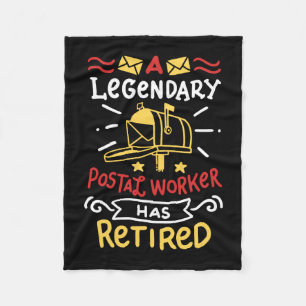 Retired Postal Worker Mailman Retirement Gift Fleece Blanket