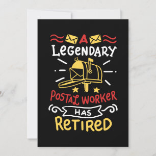 Retired Postal Worker Mailman Retirement Gift Invitation