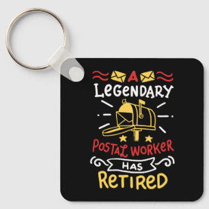 Retired Postal Worker Mailman Retirement Gift Key Ring