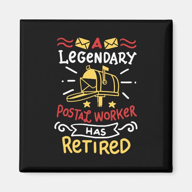 Retired Postal Worker Mailman Retirement Gift Magnet (Front)