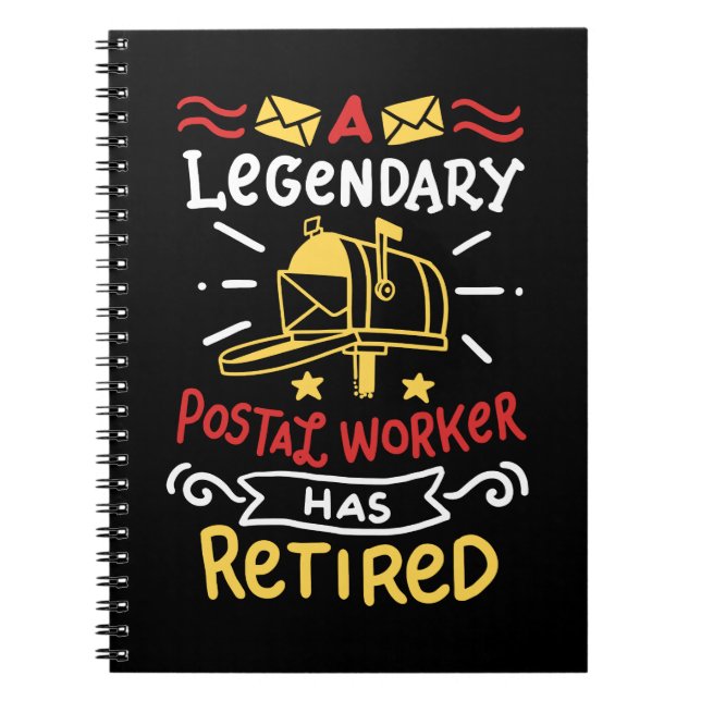 Retired Postal Worker Mailman Retirement Gift Notebook (Front)