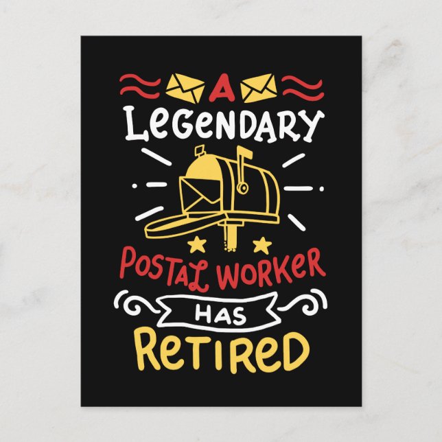 Retired Postal Worker Mailman Retirement Gift Postcard (Front)