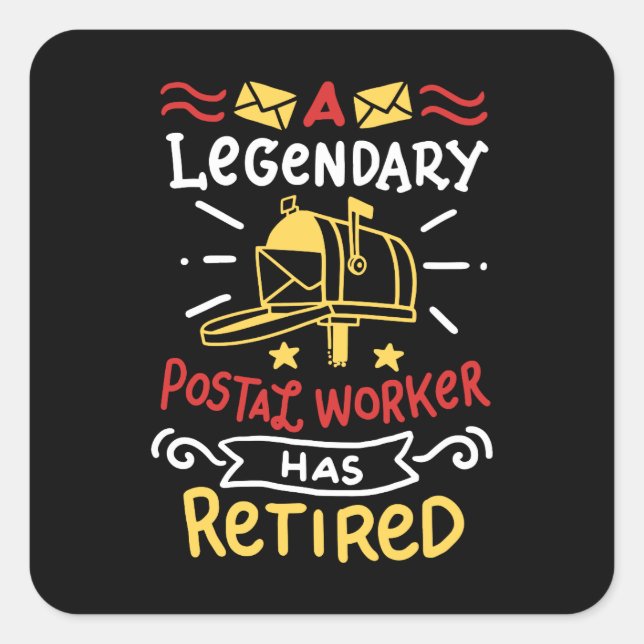 Retired Postal Worker Mailman Retirement Gift Square Sticker (Front)